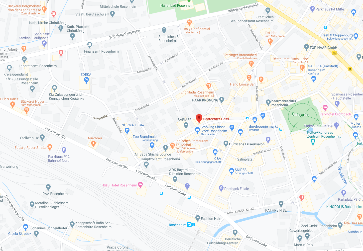 Wegbeschreibung zum Haarcenter Hess