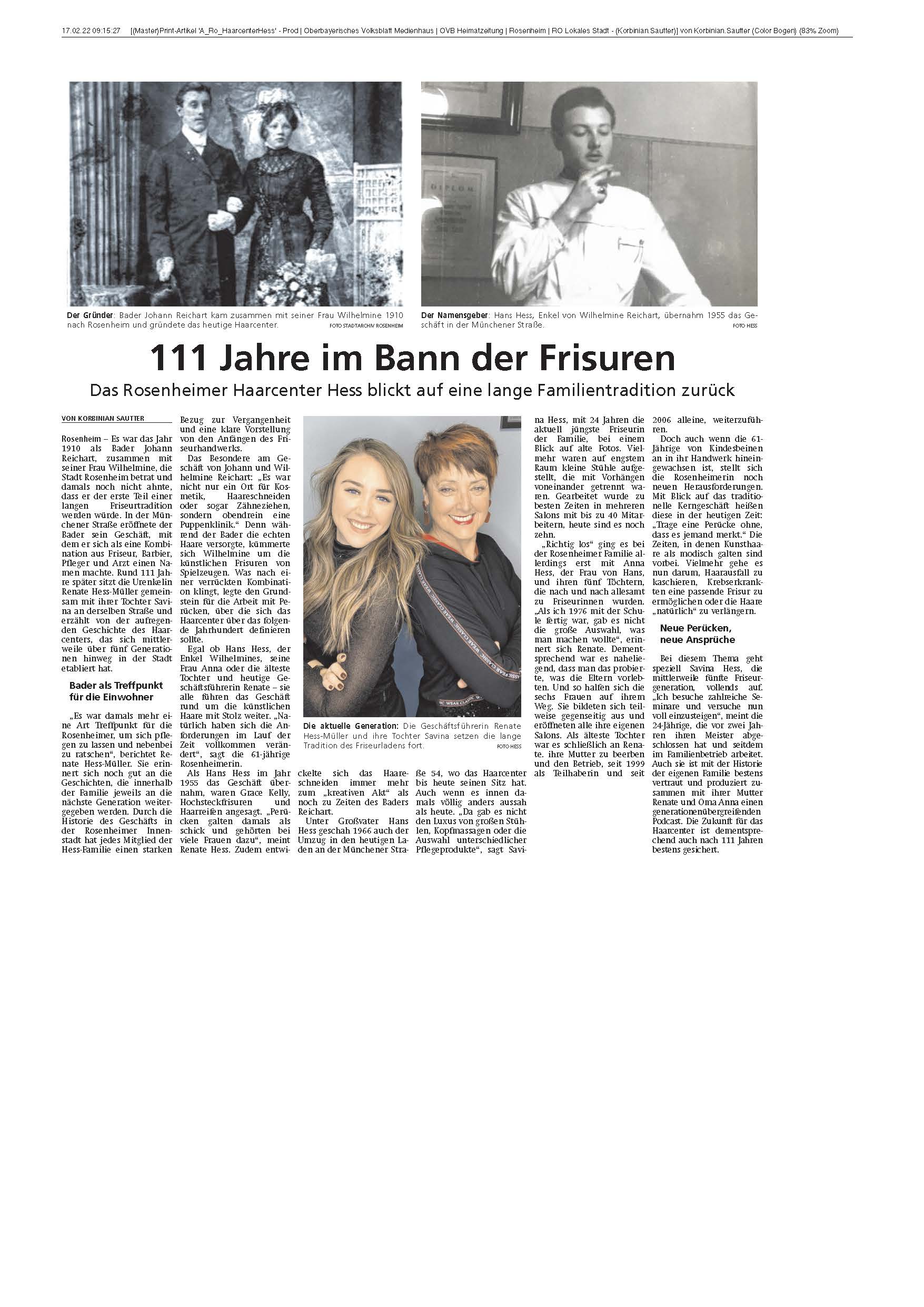 111 Jahre im Bann der Friseure